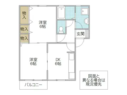 ベルエポックT(2DK/2階)の間取り写真