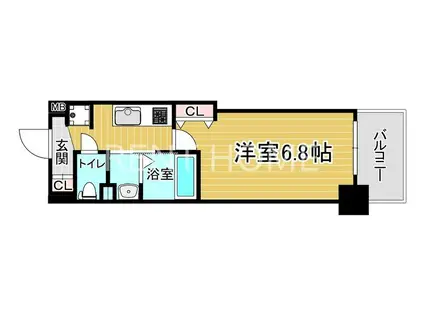 LUXE深江橋II(1K/2階)の間取り写真