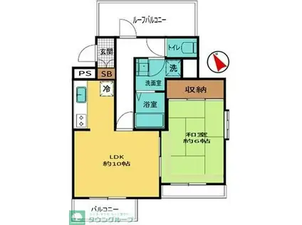 ラフィーヌ横浜片倉町(1LDK/4階)の間取り写真