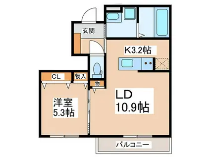 メゾン アリッサム(1LDK/1階)の間取り写真