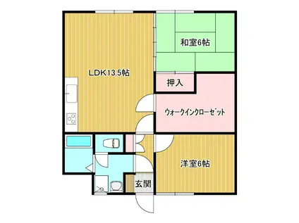 シャトレ武駒(2LDK/5階)の間取り写真