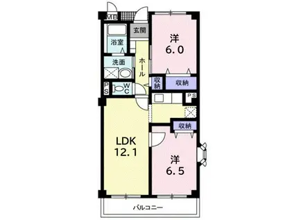 アビタシオンI(2LDK/1階)の間取り写真