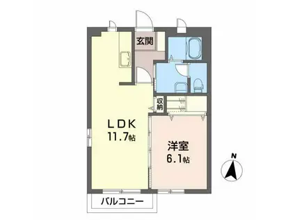 サンヒルズ(1LDK/2階)の間取り写真
