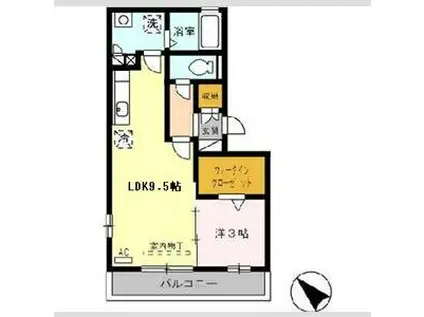 リビングタウンえどばしA(1LDK/2階)の間取り写真