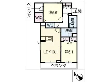 RELAFORT松阪中央(2LDK/3階)の間取り写真