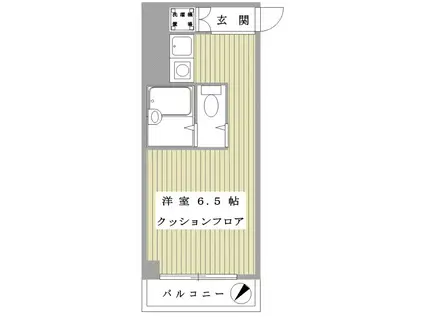 大倉山アーバンライフ(ワンルーム/3階)の間取り写真