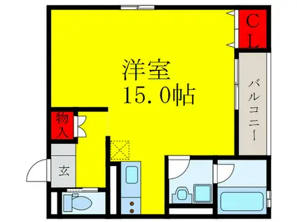 クレール・フテラ(ワンルーム/2階)の間取り写真