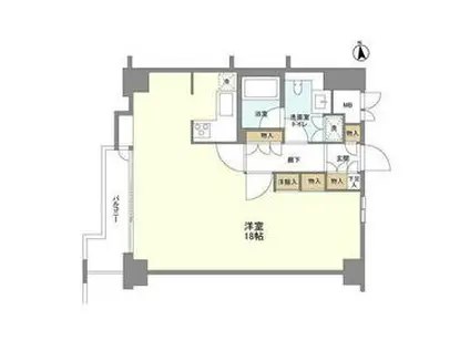 グランドメゾン飯田橋(ワンルーム/1階)の間取り写真