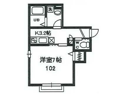 リスト館(1K/1階)の間取り写真