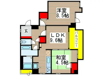 WILLDO本千葉(2LDK/5階)の間取り写真