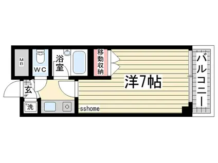 リアライズ六甲(1K/3階)の間取り写真