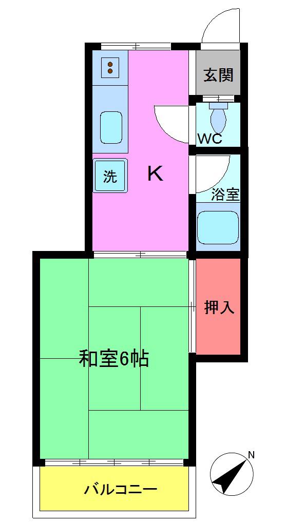 コーポ佐久間(1K/2階)の間取り写真