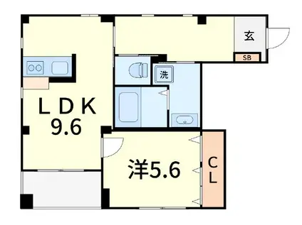 メゾン・ドK(1LDK/2階)の間取り写真