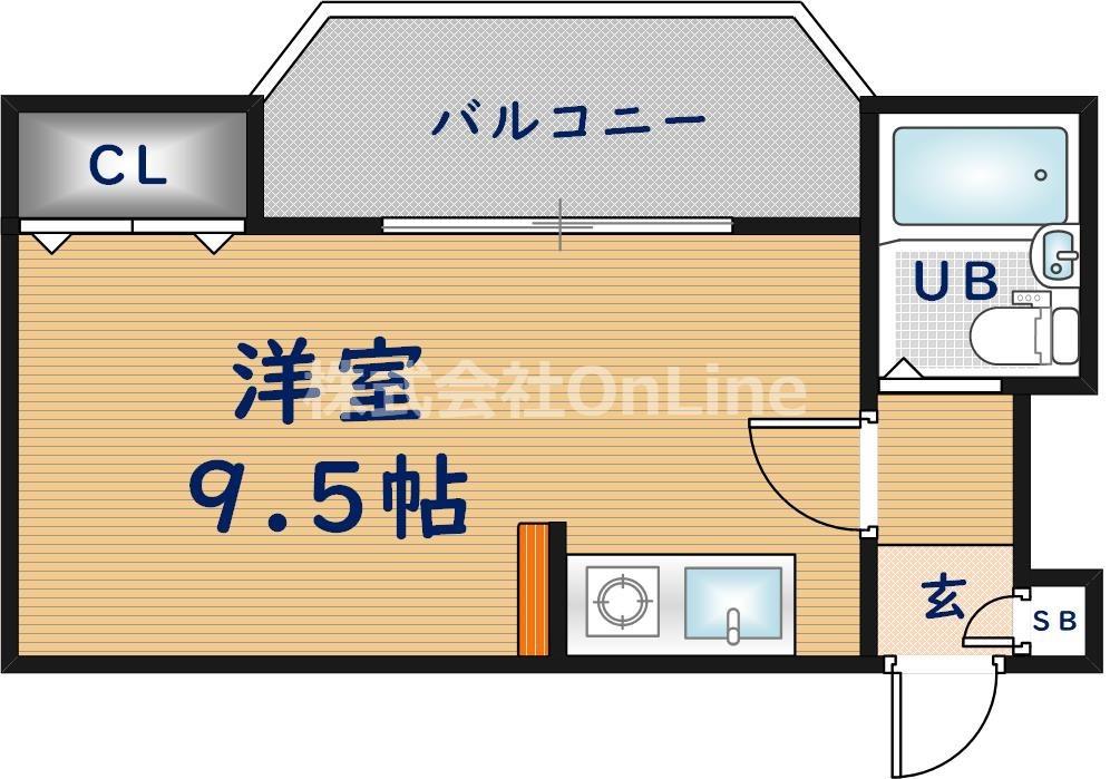 ウエストテール21(ワンルーム/4階)の間取り写真