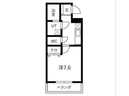 ヴィガラス大手町(1K/3階)の間取り写真