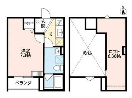 CACHETTE NOIRE・カシェットノアール(1K/1階)の間取り写真