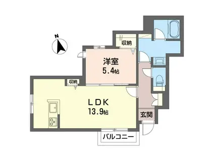 ポポロ禄番館(1LDK/1階)の間取り写真
