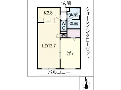 イーストメゾン A棟(1LDK/2階)の間取り写真