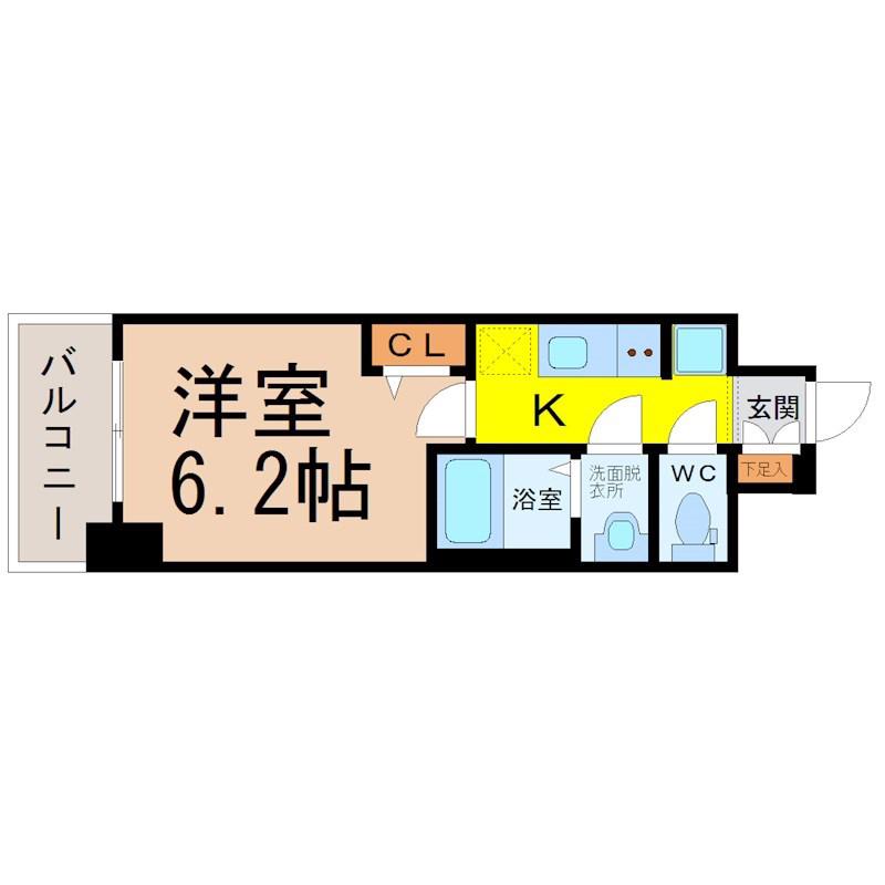 プレサンス太閤通ファシール(1K/2階)の間取り写真