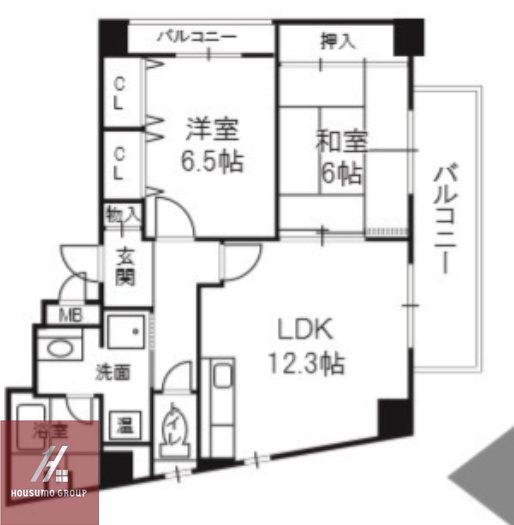グランドール有本(2LDK/2階)の間取り写真