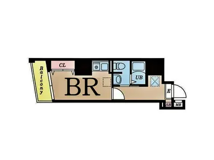 コートタワー新横浜(ワンルーム/5階)の間取り写真