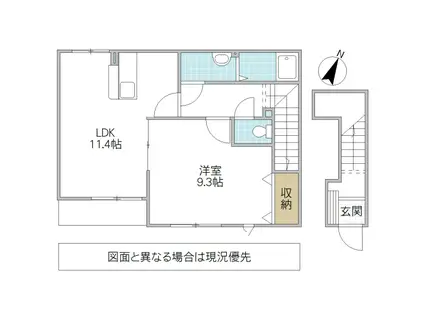サン・フォレスタ(1LDK/2階)の間取り写真