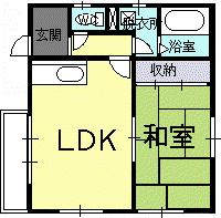 メゾン山崎(1LDK/2階)の間取り写真