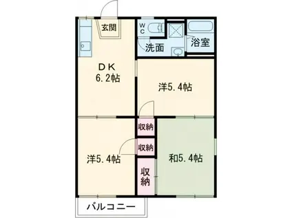 サンハイツ旭台(3DK/1階)の間取り写真