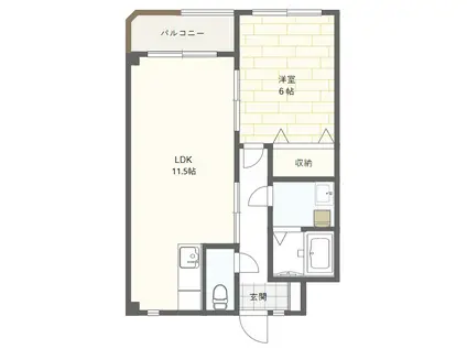 グランディール(1LDK/2階)の間取り写真