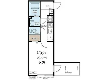 DS中目黒(1K/1階)の間取り写真