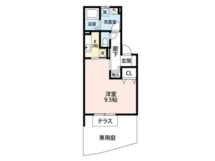 アウラ千里丘(1K/2階)の間取り写真