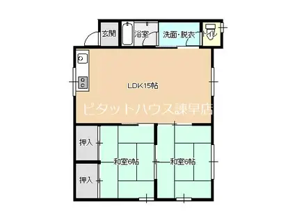 アメニティ幸(2LDK/2階)の間取り写真