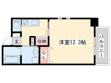 ライフタウンIII(1K/8階)の間取り写真