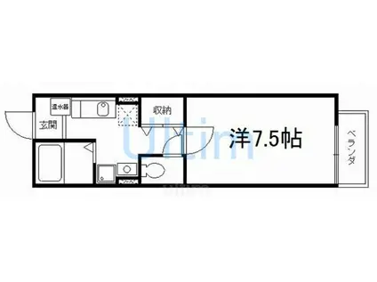 グランシャリオB棟(1K/1階)の間取り写真