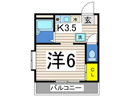 アーバントピア(1K/2階)の間取り写真