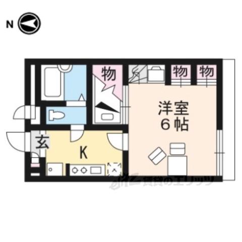 レオパレス松陽(1K/1階)の間取り写真