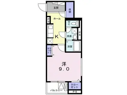 エミナール(1K/3階)の間取り写真