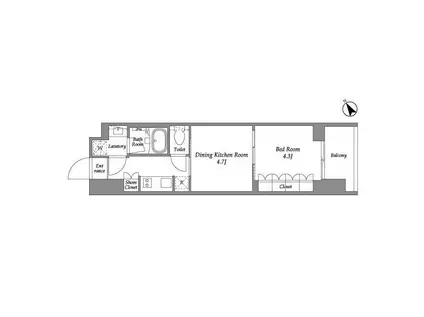 シーズンフラッツ大森西(2K/8階)の間取り写真