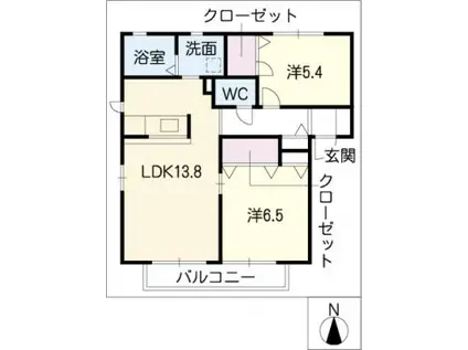 アドラブール美園(2LDK/2階)の間取り写真
