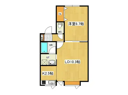 ドリーム21III(1LDK/1階)の間取り写真