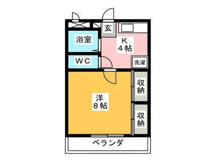 ハピネスS・O B(1DK/1階)の間取り写真