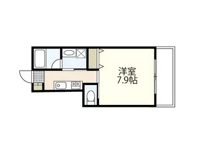 RIDERE己斐中(1K/1階)の間取り写真