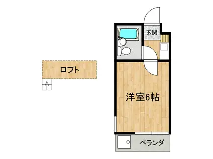 ジュネパレス松戸45(1K/2階)の間取り写真