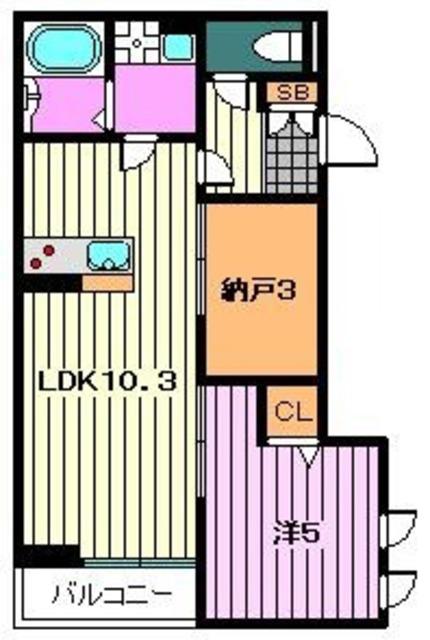 シャトー・レノア(1LDK/2階)の間取り写真