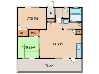 グラントープ道頓堀(2LDK/12階)の間取り写真