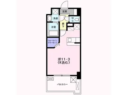 ビリーヴルーム(ワンルーム/4階)の間取り写真