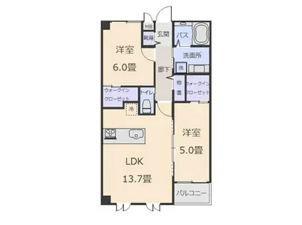 LE・ECLAT(2LDK/4階)の間取り写真