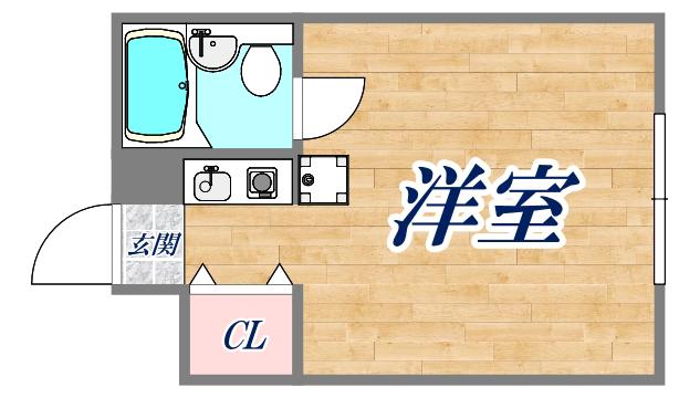 FLATS塚口(ワンルーム/1階)の間取り写真