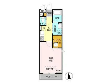 ベルレージュ エム(1K/1階)の間取り写真