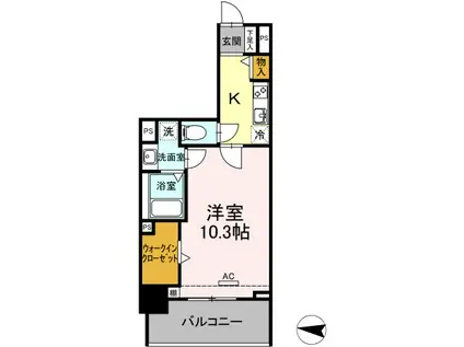 LENVOL MEIEKI(1K/6階)の間取り写真